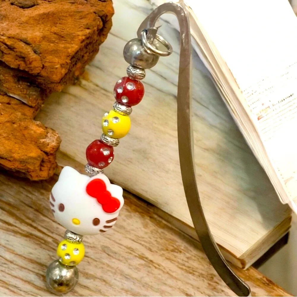Hello Kitty Red and Yellow Beaded Bookmark hello Kitty family Sanrio